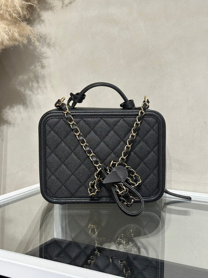 CHANEL Vanity Case相機包 - 中號黑金28開