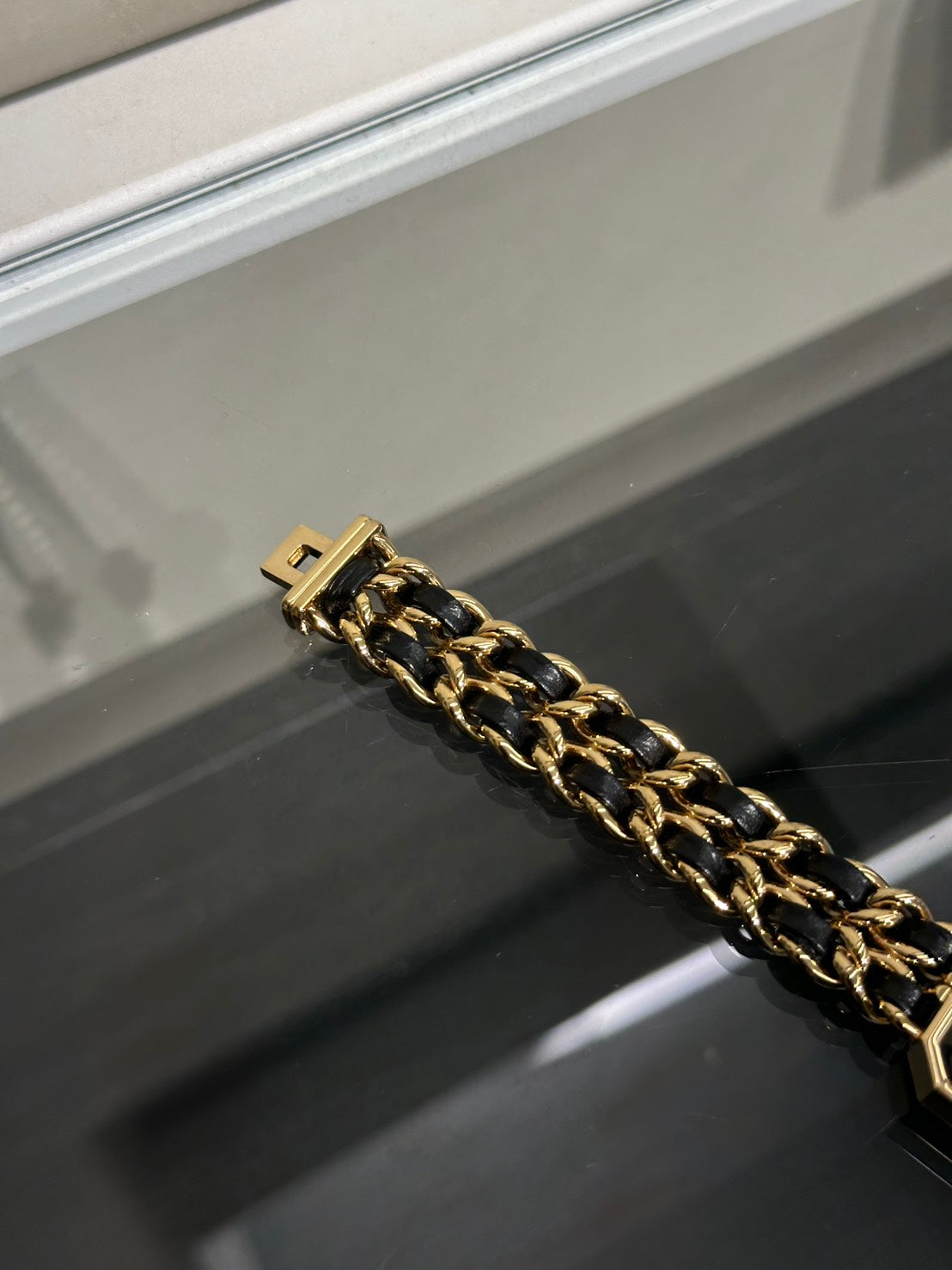 CHANEL 經典Premiers皮穿鍊方糖腕錶 - L黑金