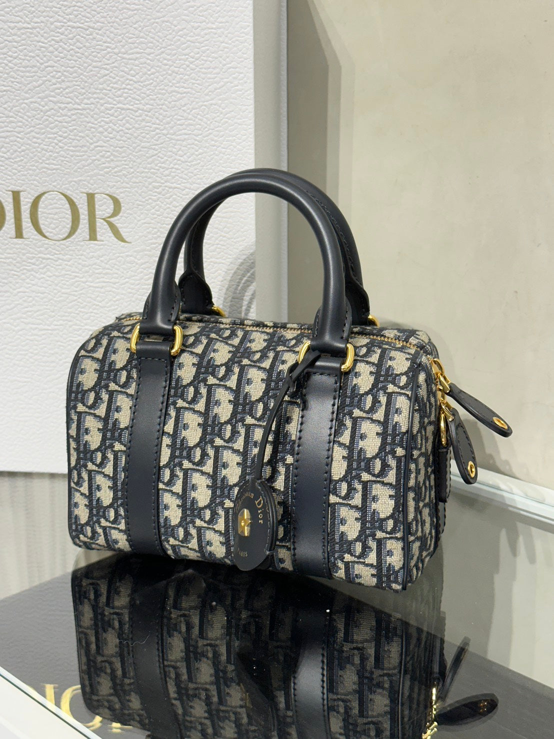 DIOR Oblique Groove波士頓包 20 - 深藍