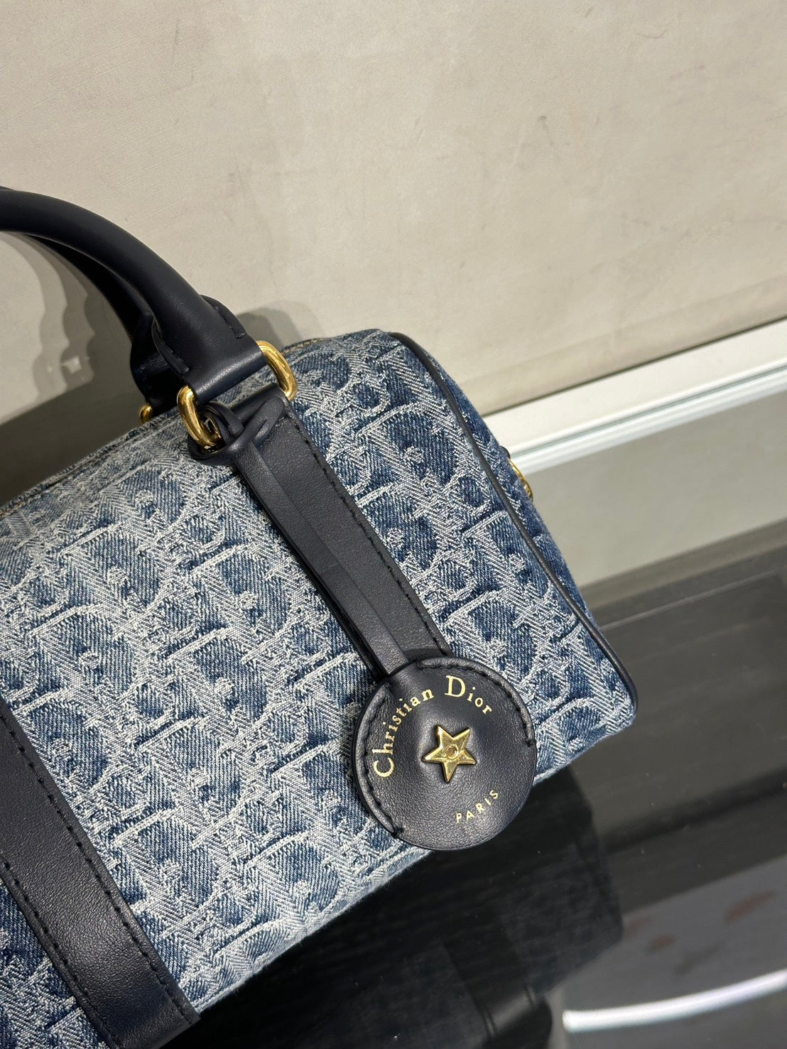 DIOR Oblique Groove波士頓包 20 - 單寧