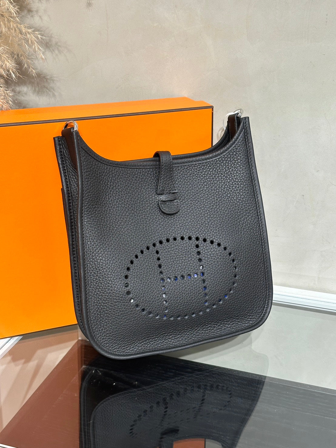 HERMES Evelyne 23 - Noir 89 黑銀 G