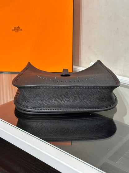 HERMES Evelyne 23 - Noir 89 黑銀 G