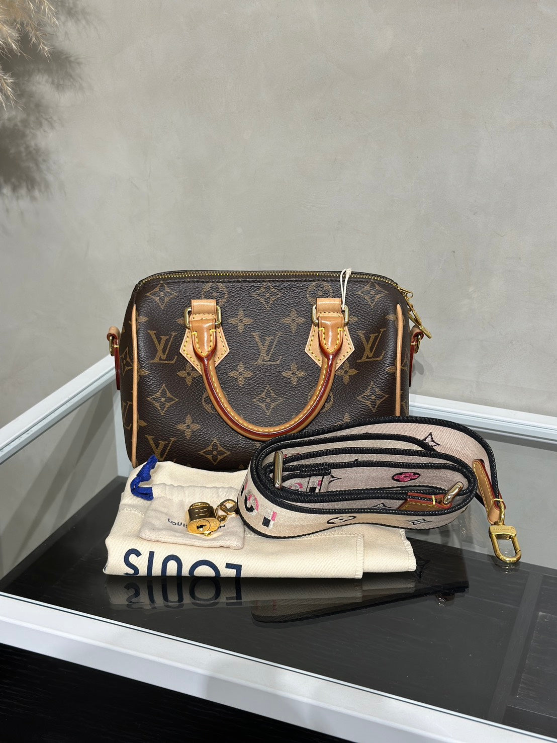 LOUIS VUITTON Speedy Bandouliere 20 - 黑邊背帶