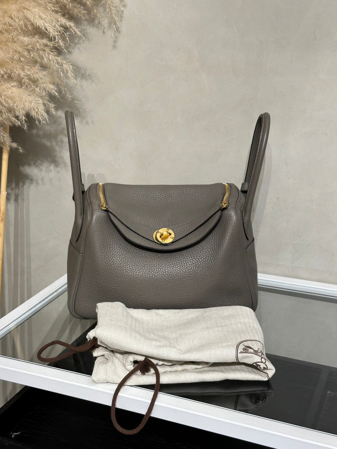 HERMES Lindy 26 - Etain 8F 錫器灰金 D