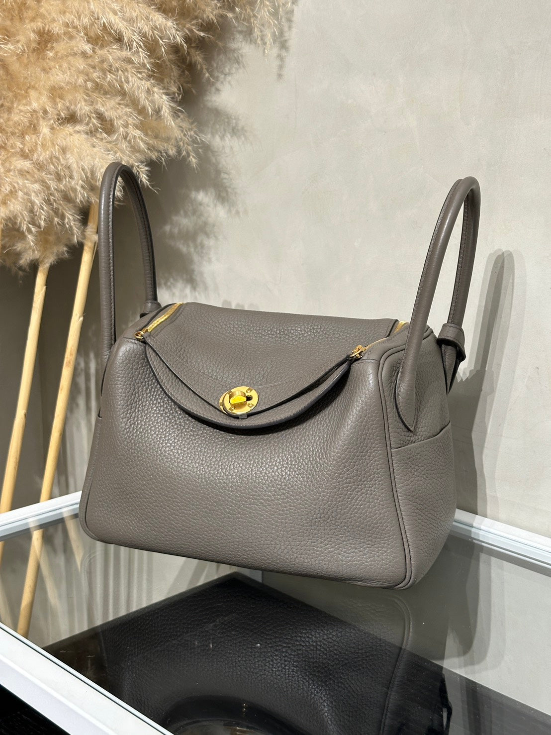 HERMES Lindy 26 - Etain 8F 錫器灰金 D