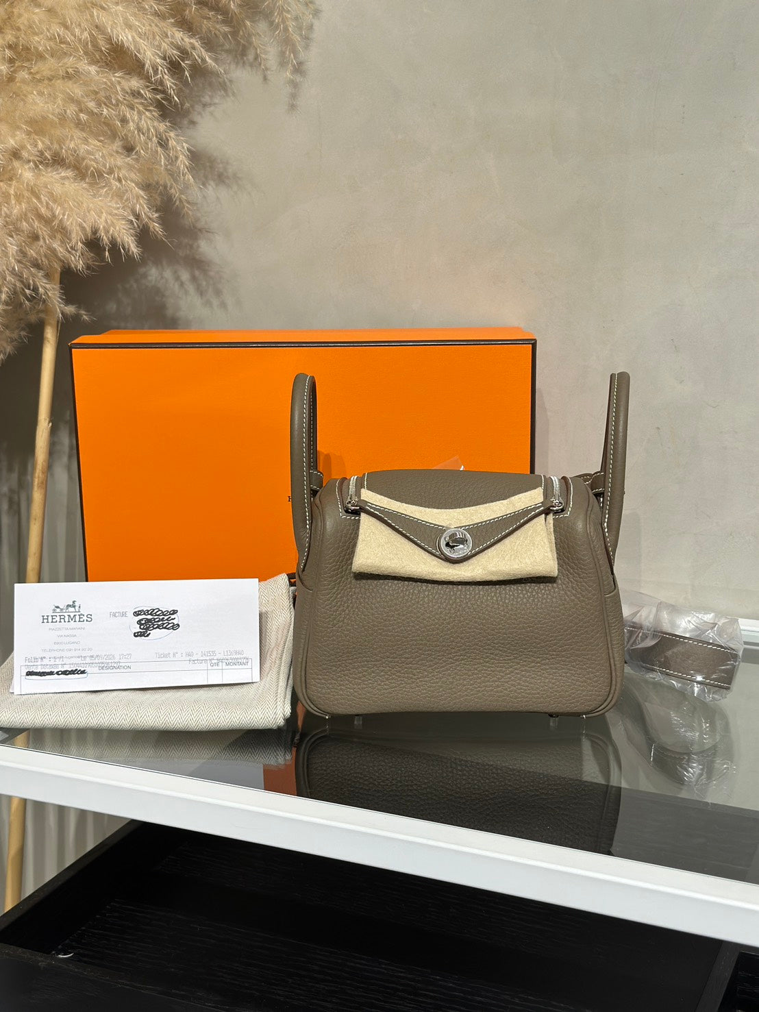 HERMES Mini Lindy ll - Etoupe 18 大象灰銀 G