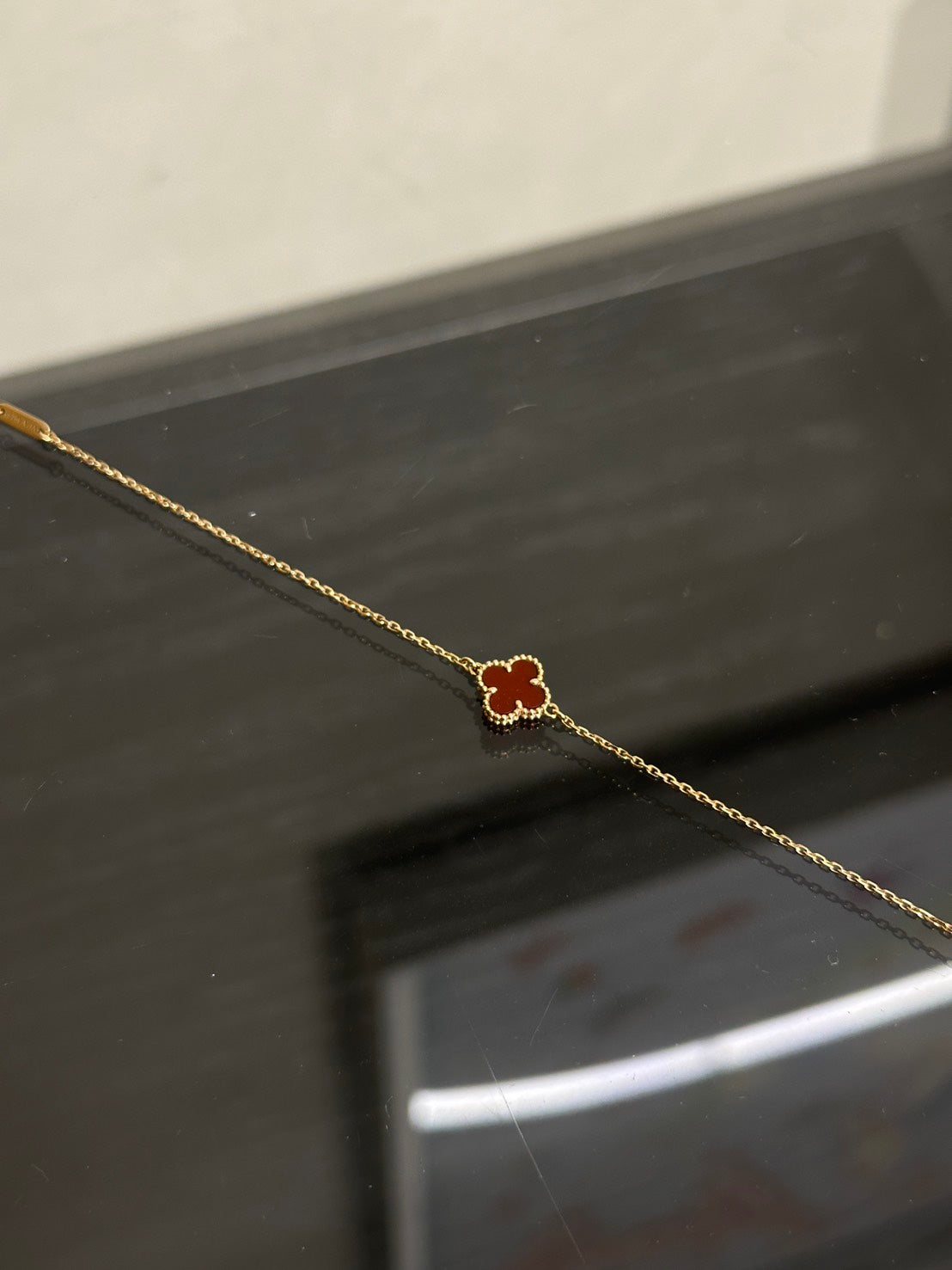 Van Cleef & Arpels 紅玉髓18K玫瑰金手鍊 - Sweet Alhambra