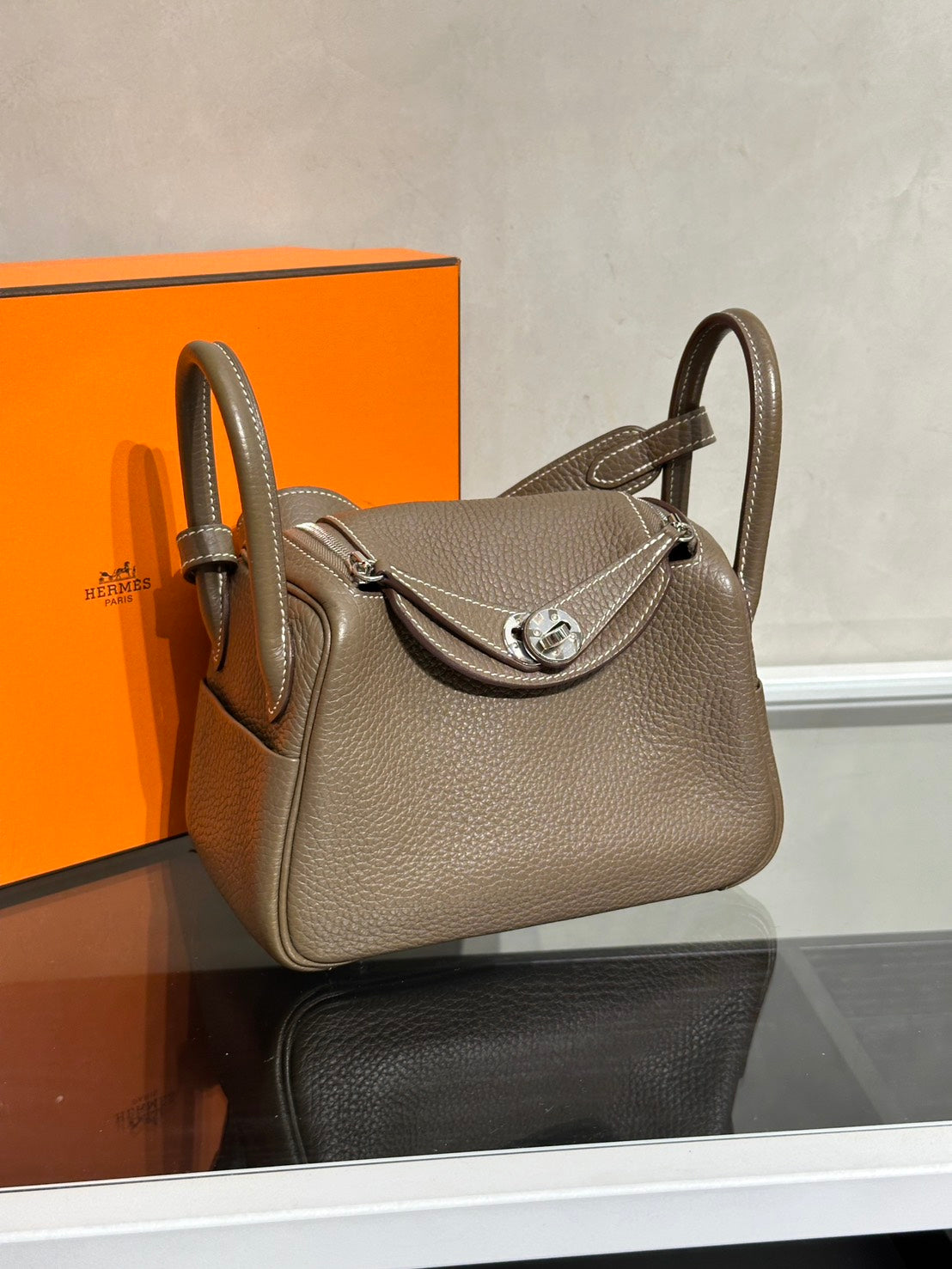 HERMES Mini Lindy - Etoupe 18 大象灰銀 Z