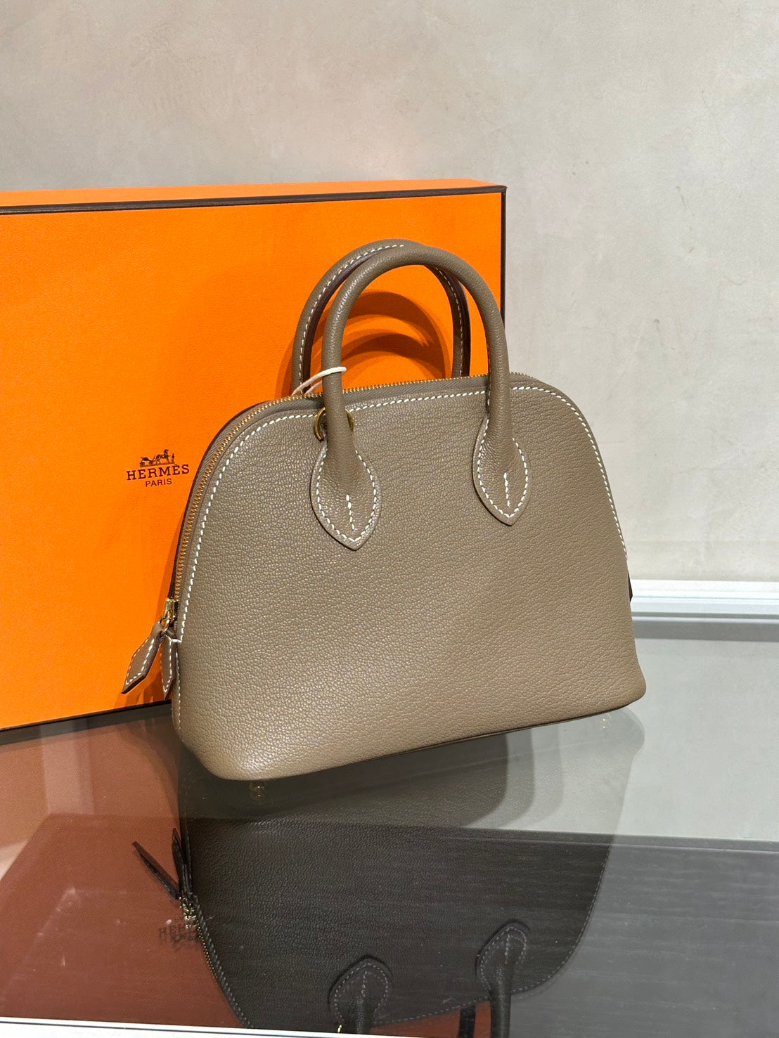 HERMES Mini Bolide - Etoupe 18 大象灰金 B