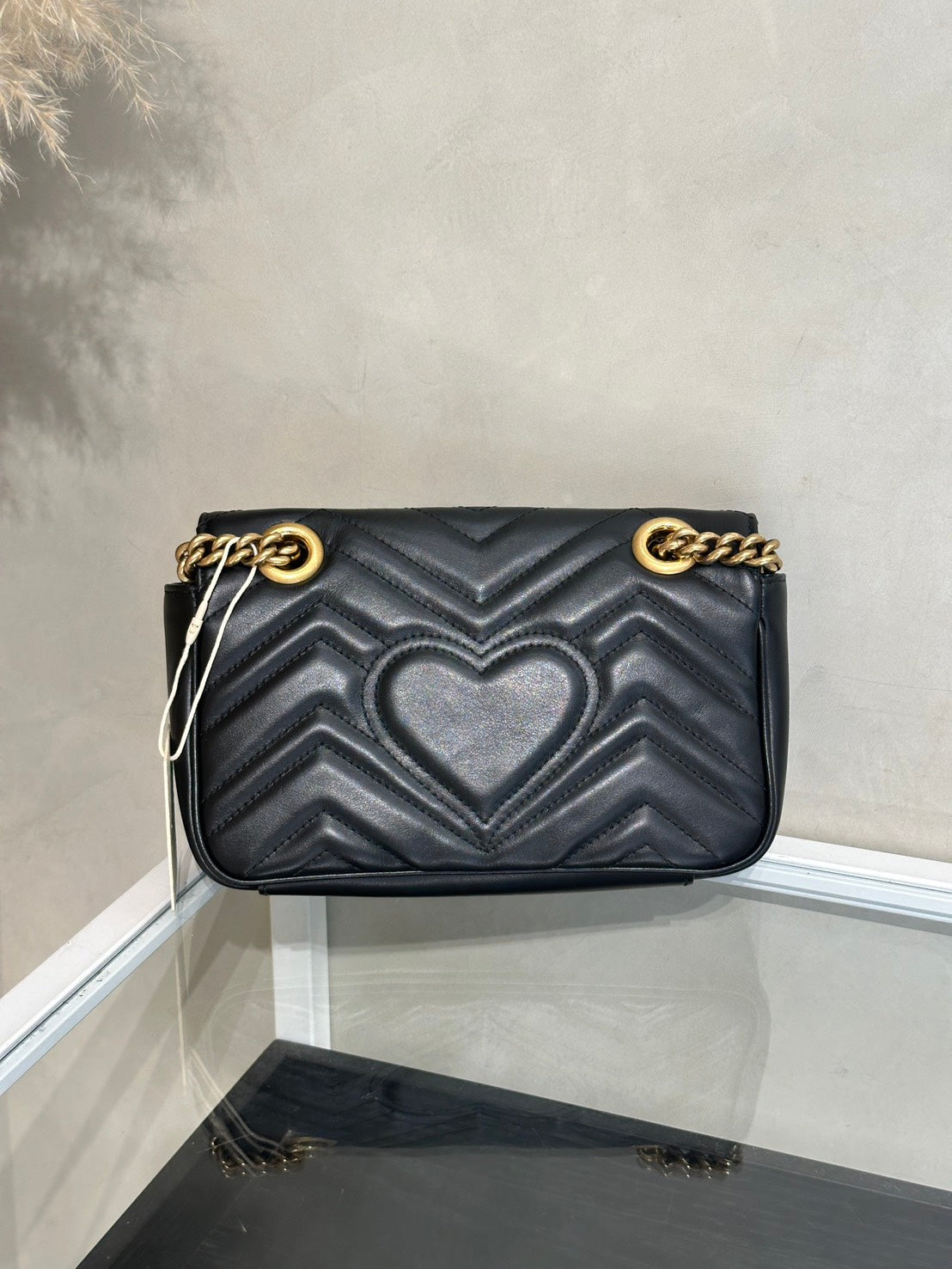 GUCCI Marmont Matelasse斜背包 - 22迷你黑金