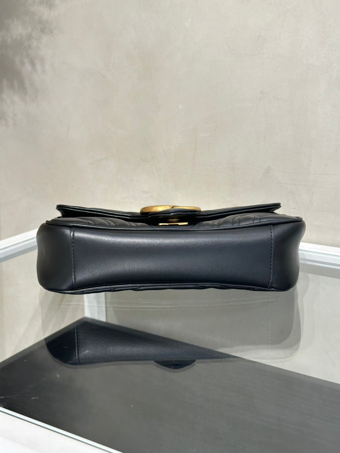 GUCCI Marmont Matelasse斜背包 - 22迷你黑金