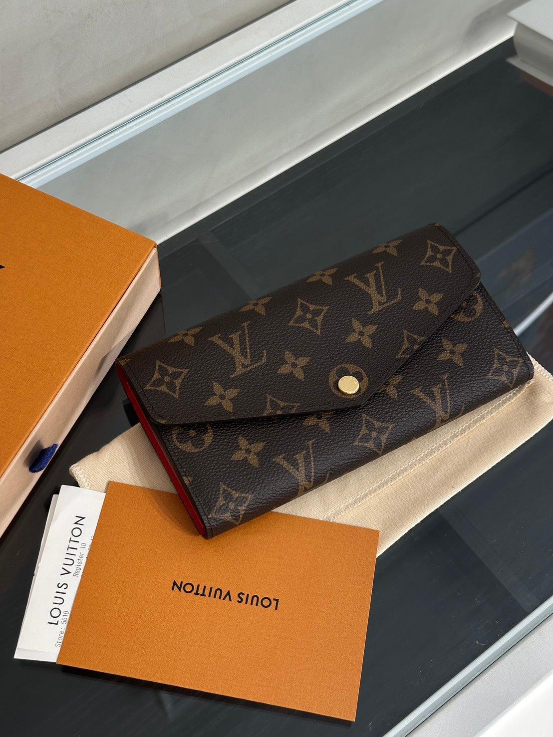 LOUIS VUITTON Sarah信封雙折長夾 - 紅