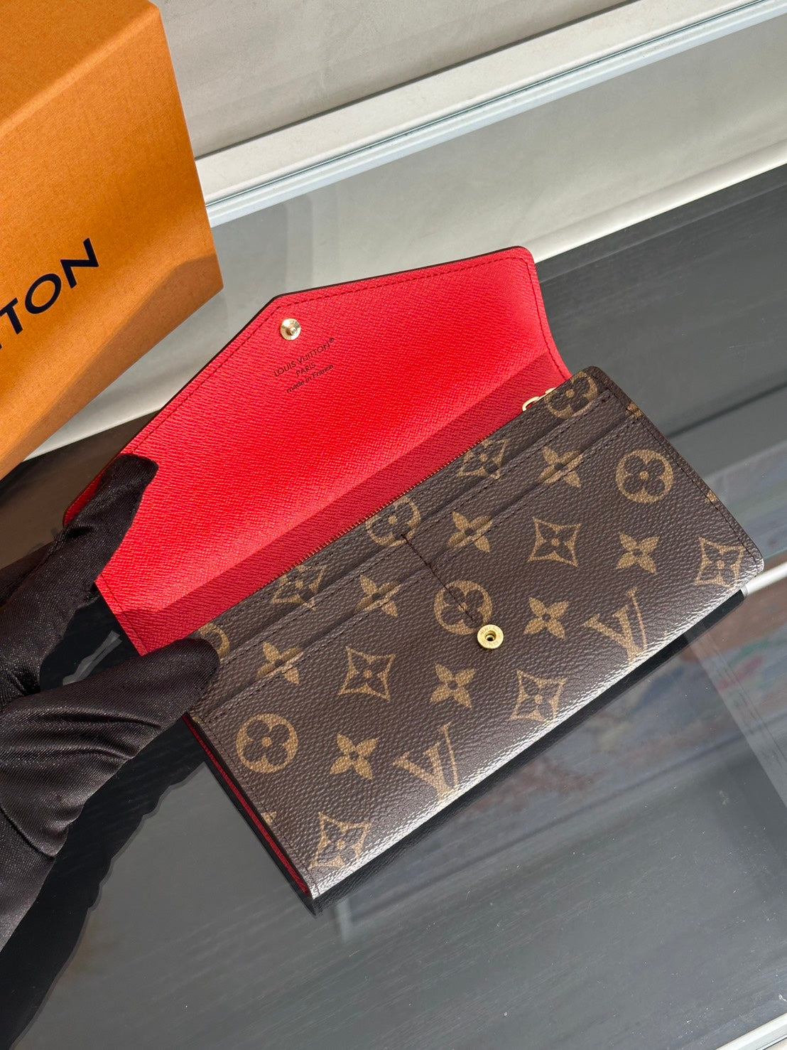 LOUIS VUITTON Sarah信封雙折長夾 - 紅