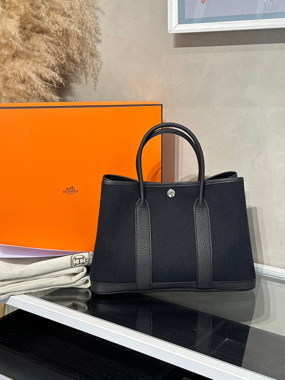 HERMES Garden Party 30 - Noir 89 帆布黑 B