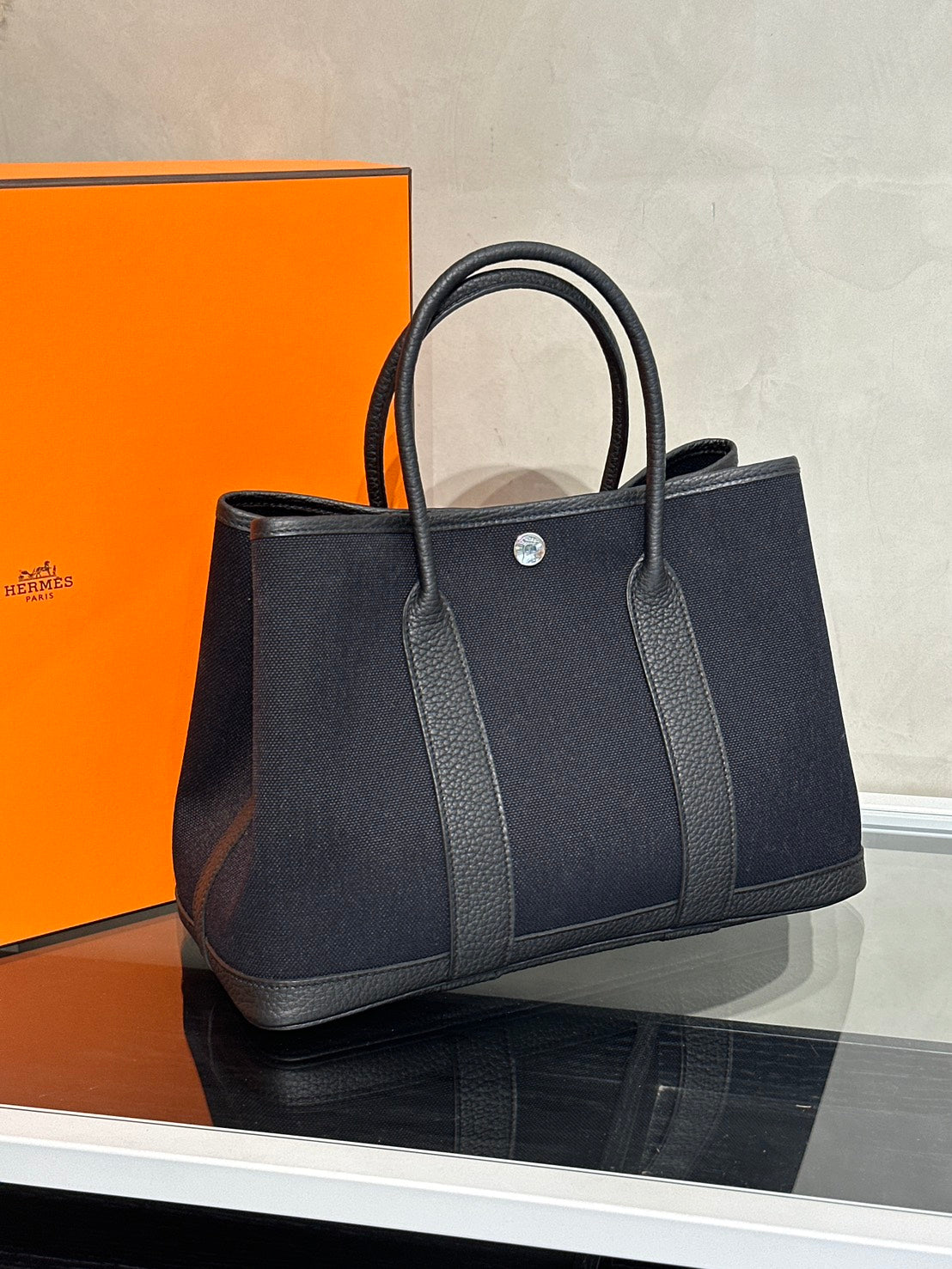 HERMES Garden Party 30 - Noir 89 帆布黑 B