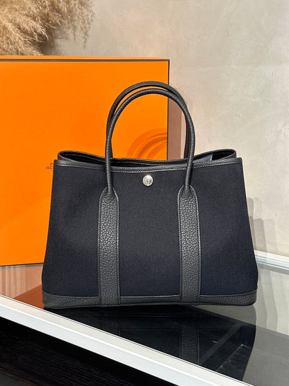 HERMES Garden Party 30 - Noir 89 帆布黑 B