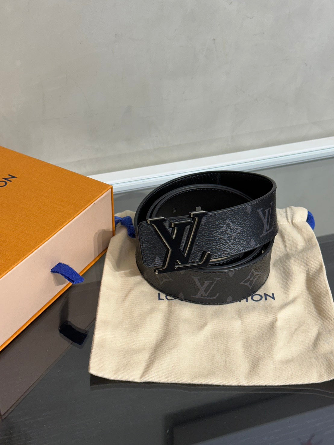 LOUIS VUITTON LV Optic腰帶 - 灰老花 100