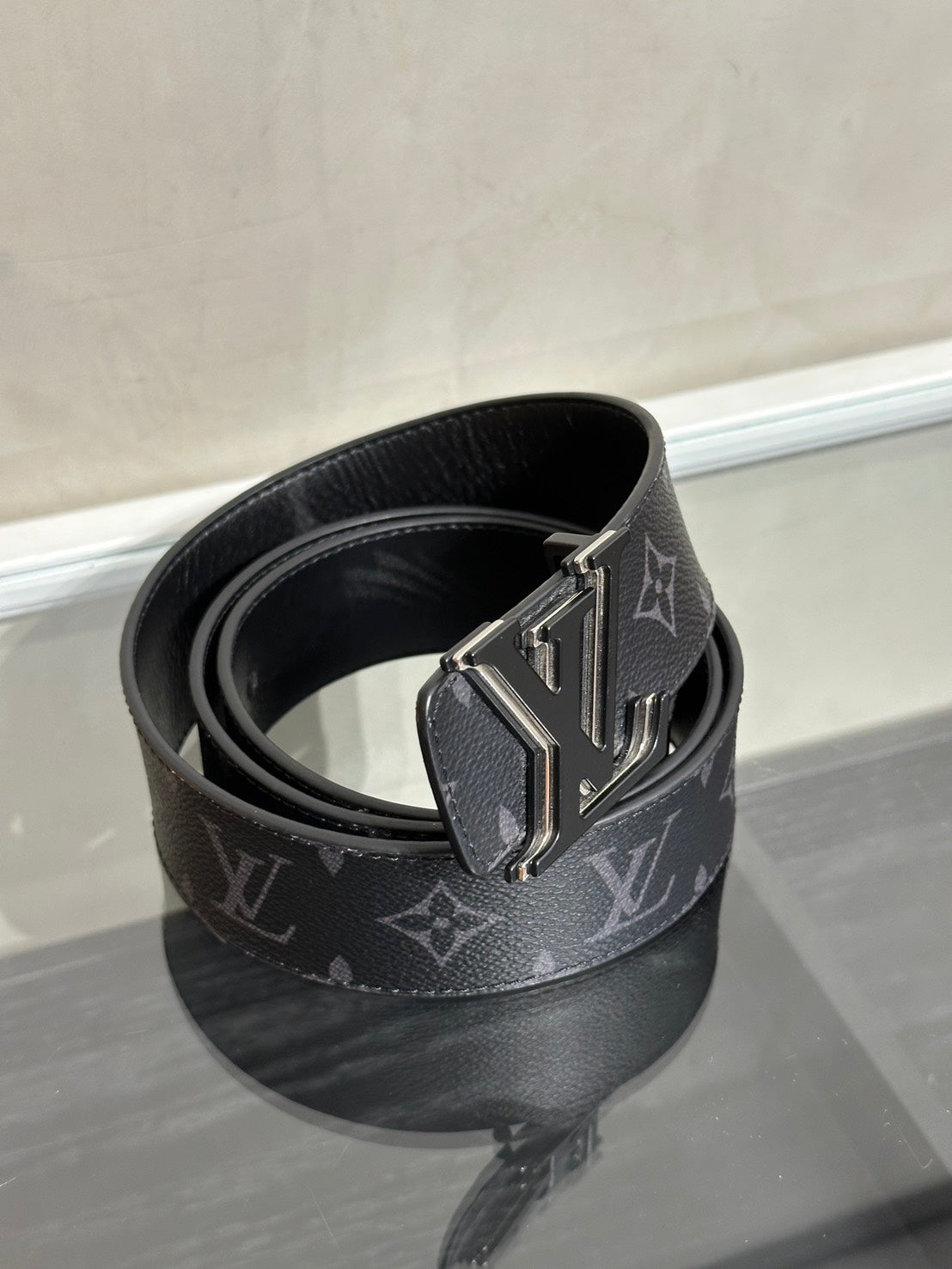LOUIS VUITTON LV Optic腰帶 - 灰老花 100