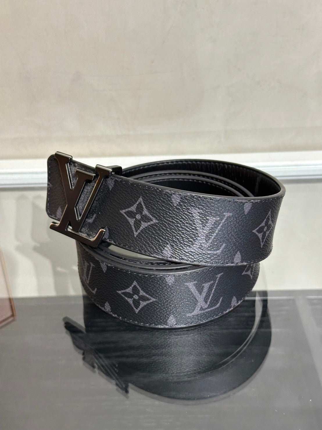 LOUIS VUITTON LV Optic腰帶 - 灰老花 100