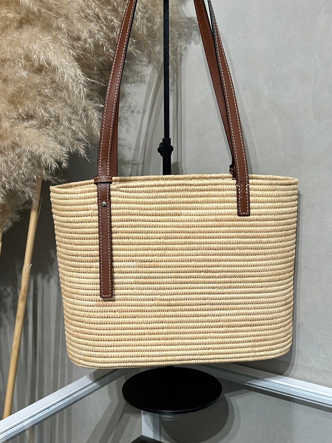 LOEWE Paula's Ibiza草編包 - 棕