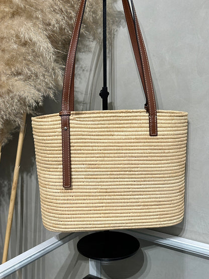 LOEWE Paula's Ibiza草編包 - 棕