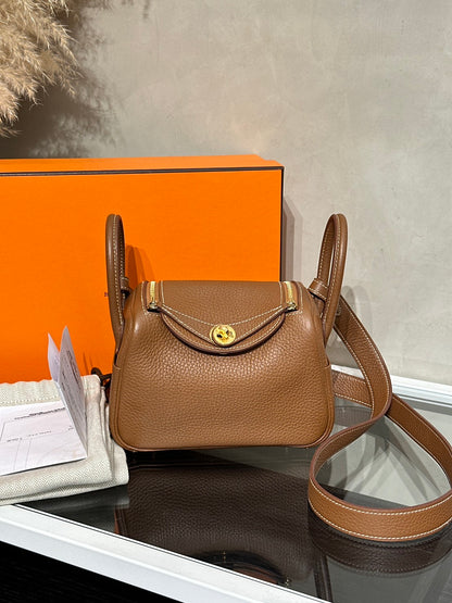 HERMES Mini Lindy - Gold 37 金棕金 B