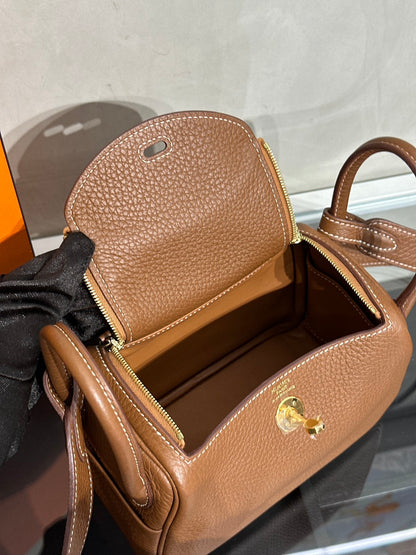 HERMES Mini Lindy - Gold 37 金棕金 B