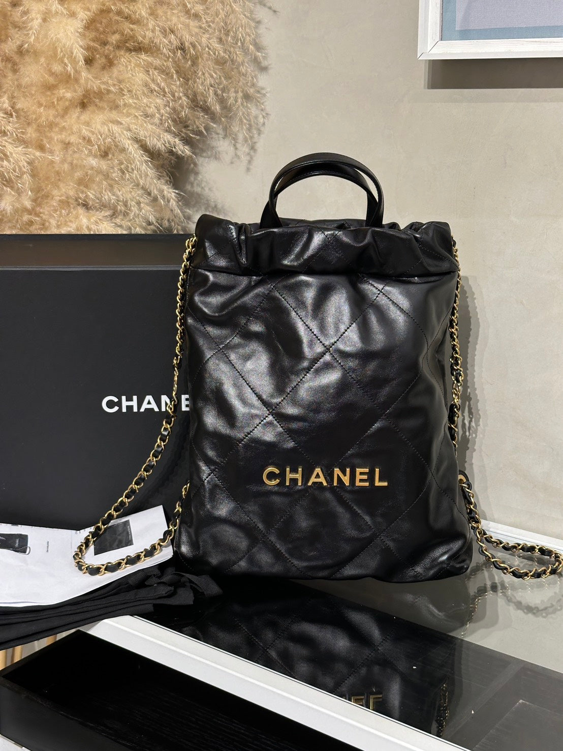 CHANEL 22 Backpack - 小號黑金
