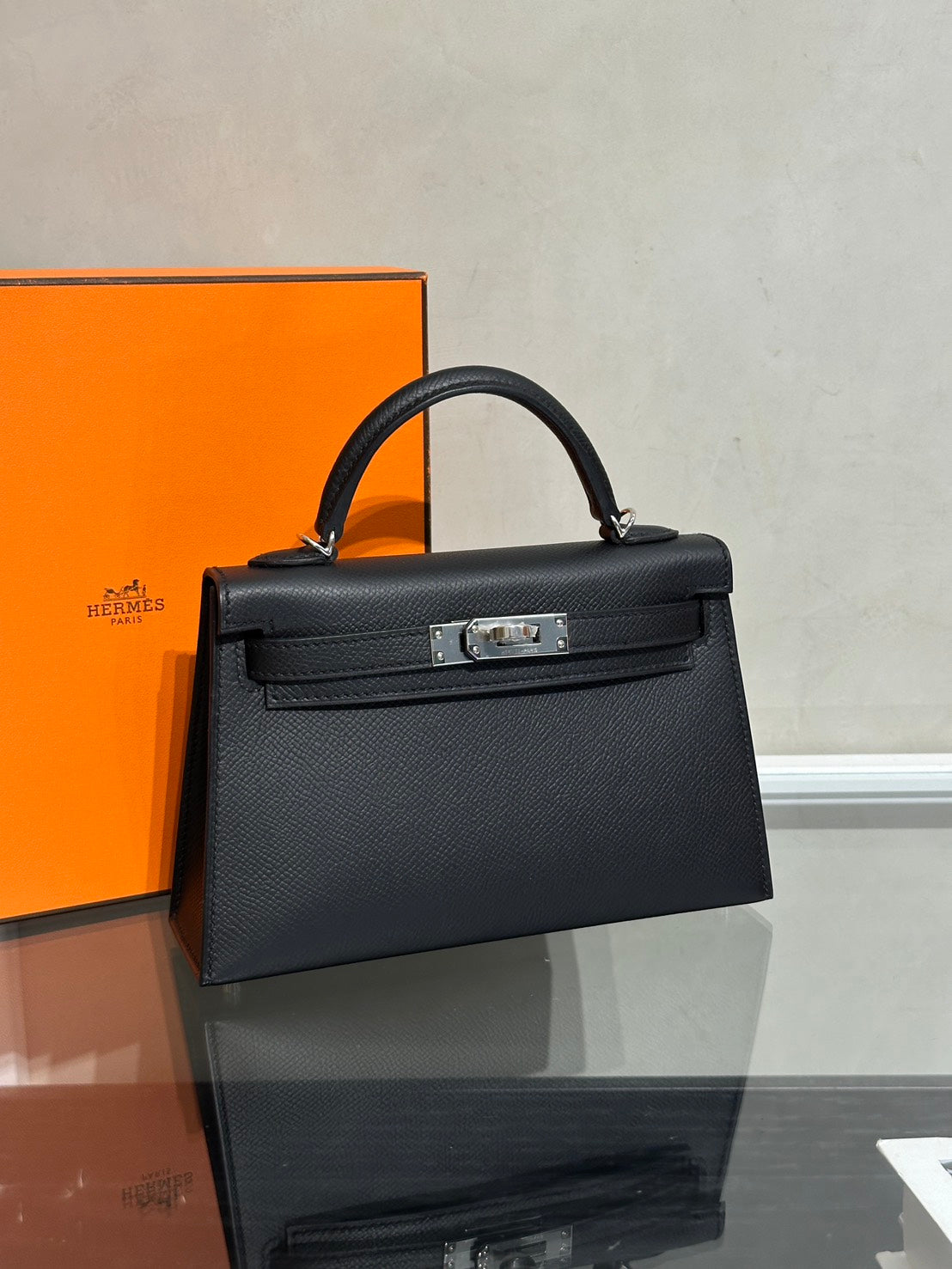 HERMES Mini Kelly ll - Noir 89 黑銀 G