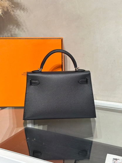 HERMES Mini Kelly ll - Noir 89 黑銀 G