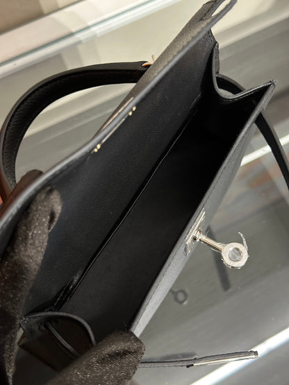 HERMES Mini Kelly ll - Noir 89 黑銀 G