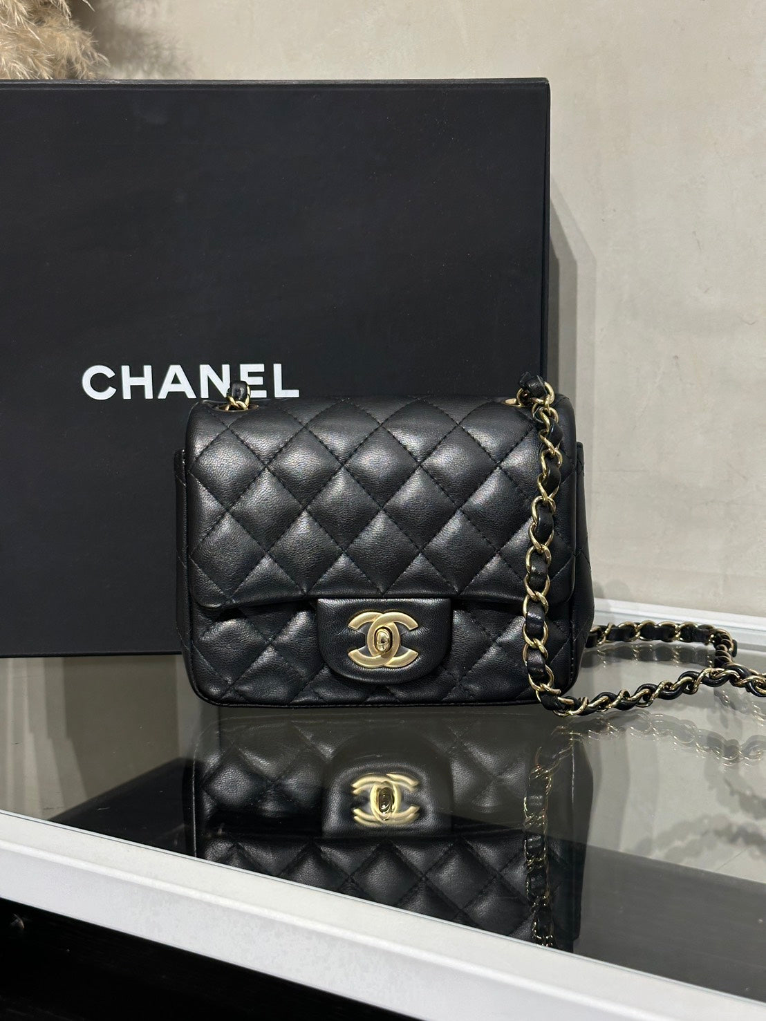 CHANEL 經典口蓋包方胖子 17 - 黑金