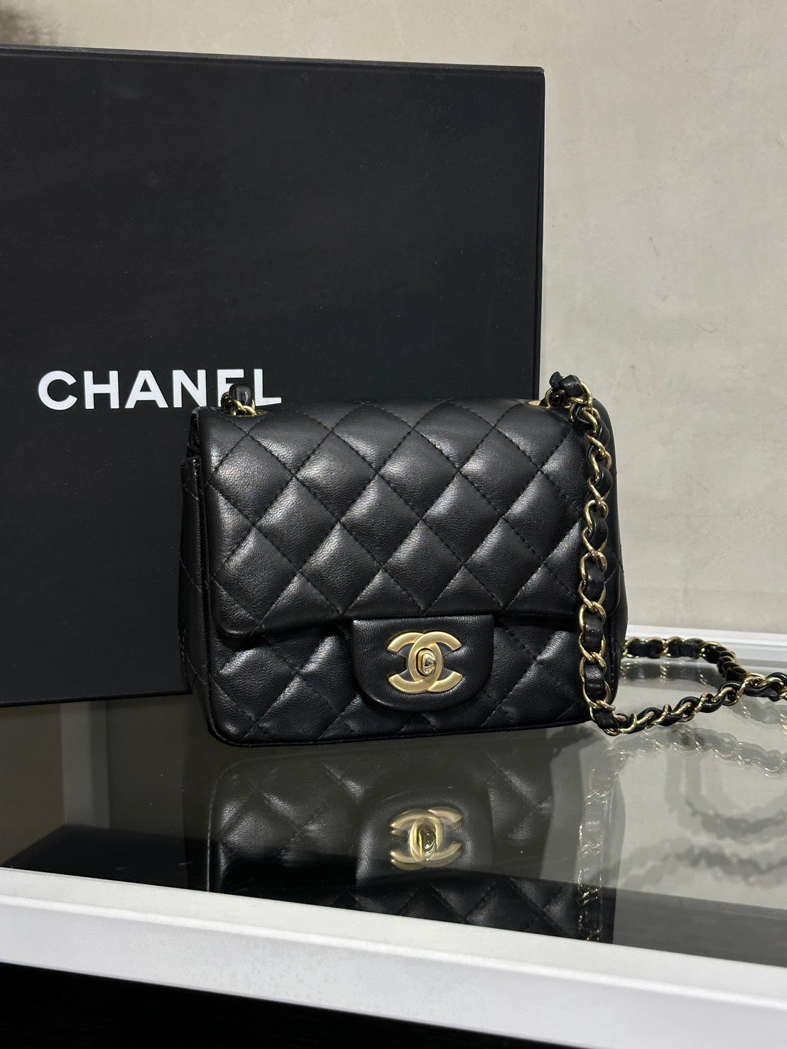 CHANEL 經典口蓋包方胖子 17 - 黑金