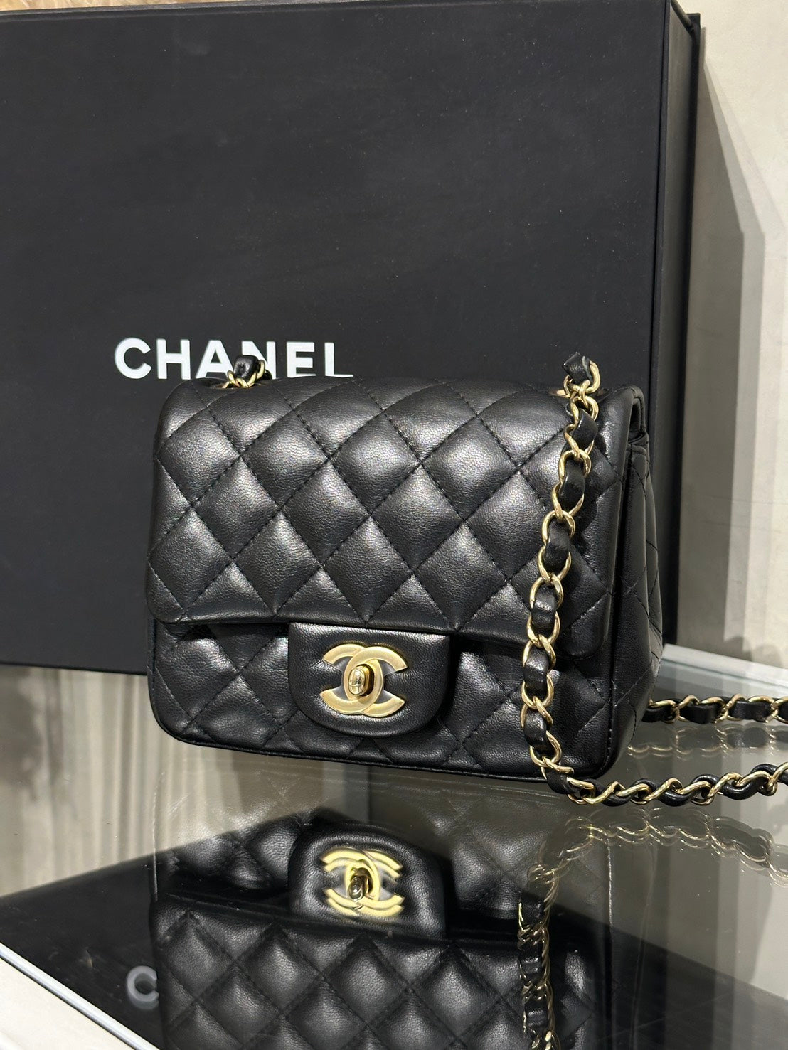 CHANEL 經典口蓋包方胖子 17 - 黑金