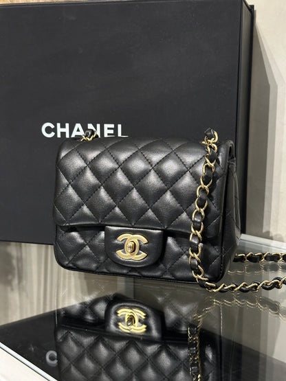CHANEL 經典口蓋包方胖子 17 - 黑金
