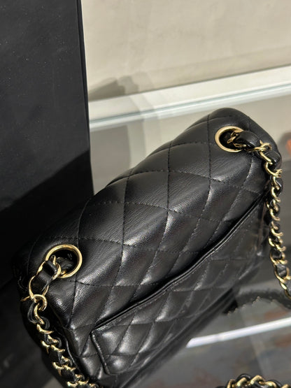 CHANEL 經典口蓋包方胖子 17 - 黑金