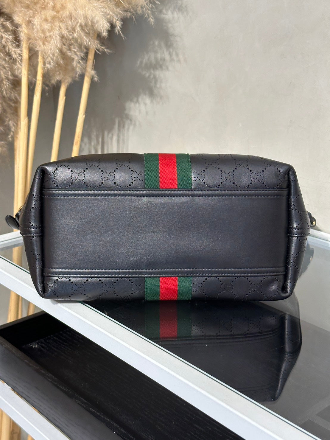 GUCCI Giglio皮革托特包 - 小號黑