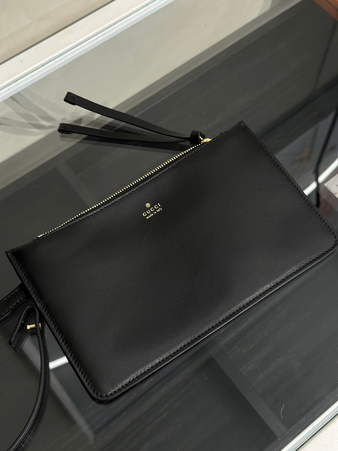 GUCCI Giglio皮革托特包 - 小號黑