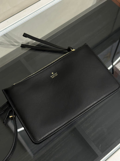GUCCI Giglio皮革托特包 - 小號黑