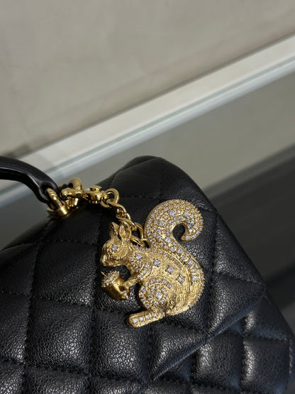 CHANEL 26A Handle Mini CF20 - 松鼠吊飾黑金