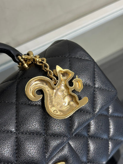 CHANEL 26A Handle Mini CF20 - 松鼠吊飾黑金