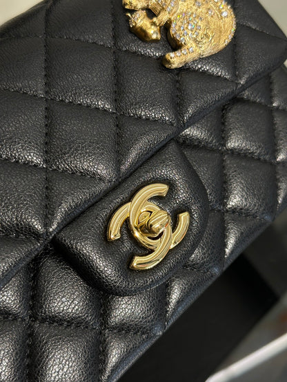 CHANEL 26A Handle Mini CF20 - 松鼠吊飾黑金