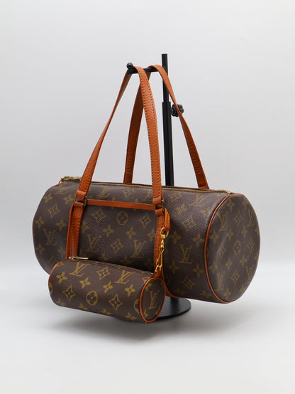 LOUIS VUITTON Papillon 30圓筒子母包 - 老花
