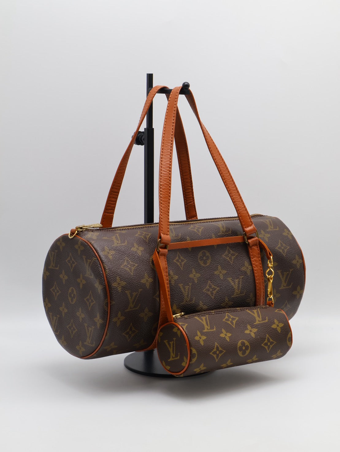 LOUIS VUITTON Papillon 30圓筒子母包 - 老花