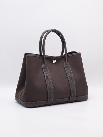 HERMES Garden Party 30 - Bai Brun T3 帆布棗棕色 G