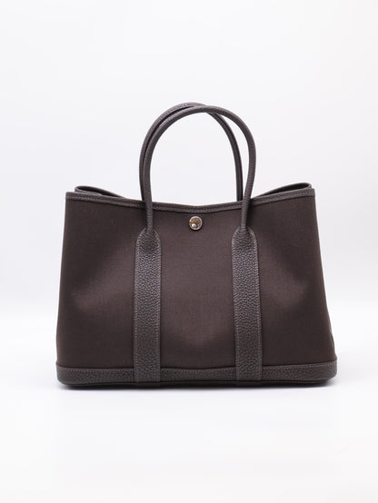 HERMES Garden Party 30 - Bai Brun T3 帆布棗棕色 G