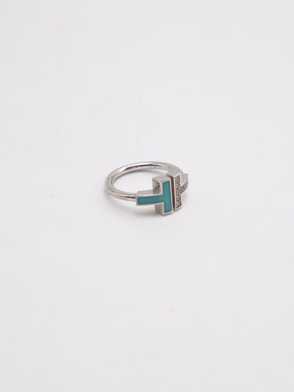 Tiffany&Co Wire 鑽石及綠松石線圈戒指 - 0.07carat