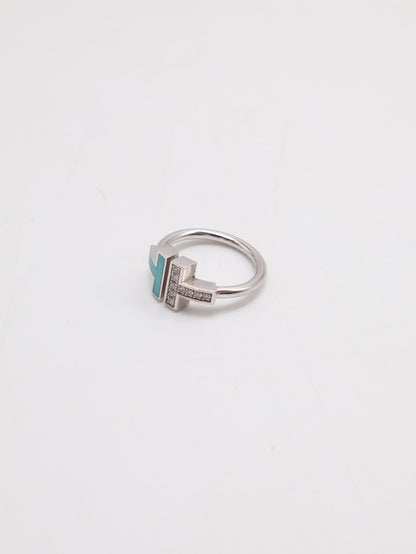 Tiffany&Co Wire 鑽石及綠松石線圈戒指 - 0.07carat