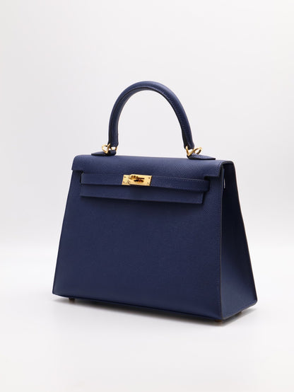 HERMES Kelly 25 - 海軍藍金 W