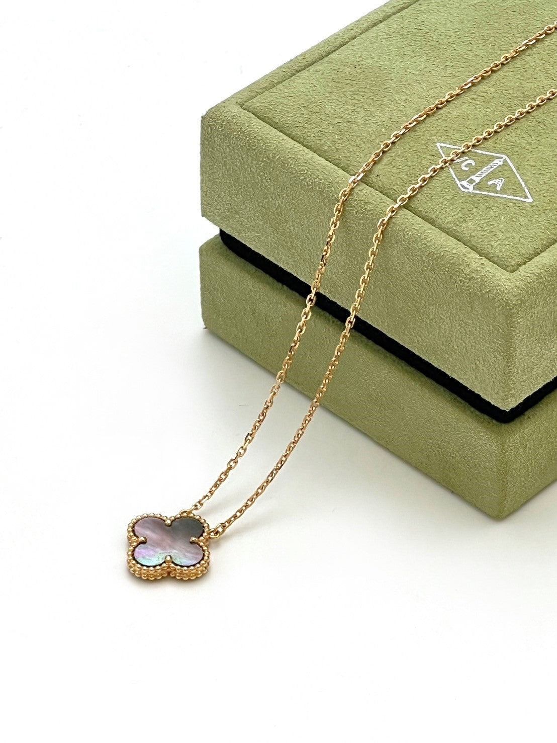 Van Cleef & Arpels 灰珍珠母貝18K金項鍊 - vintage Alhambra